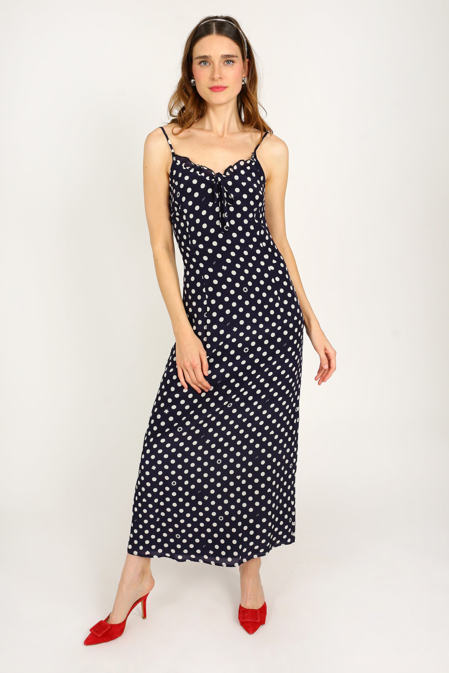 Long Anika Ruffled Slip Dress