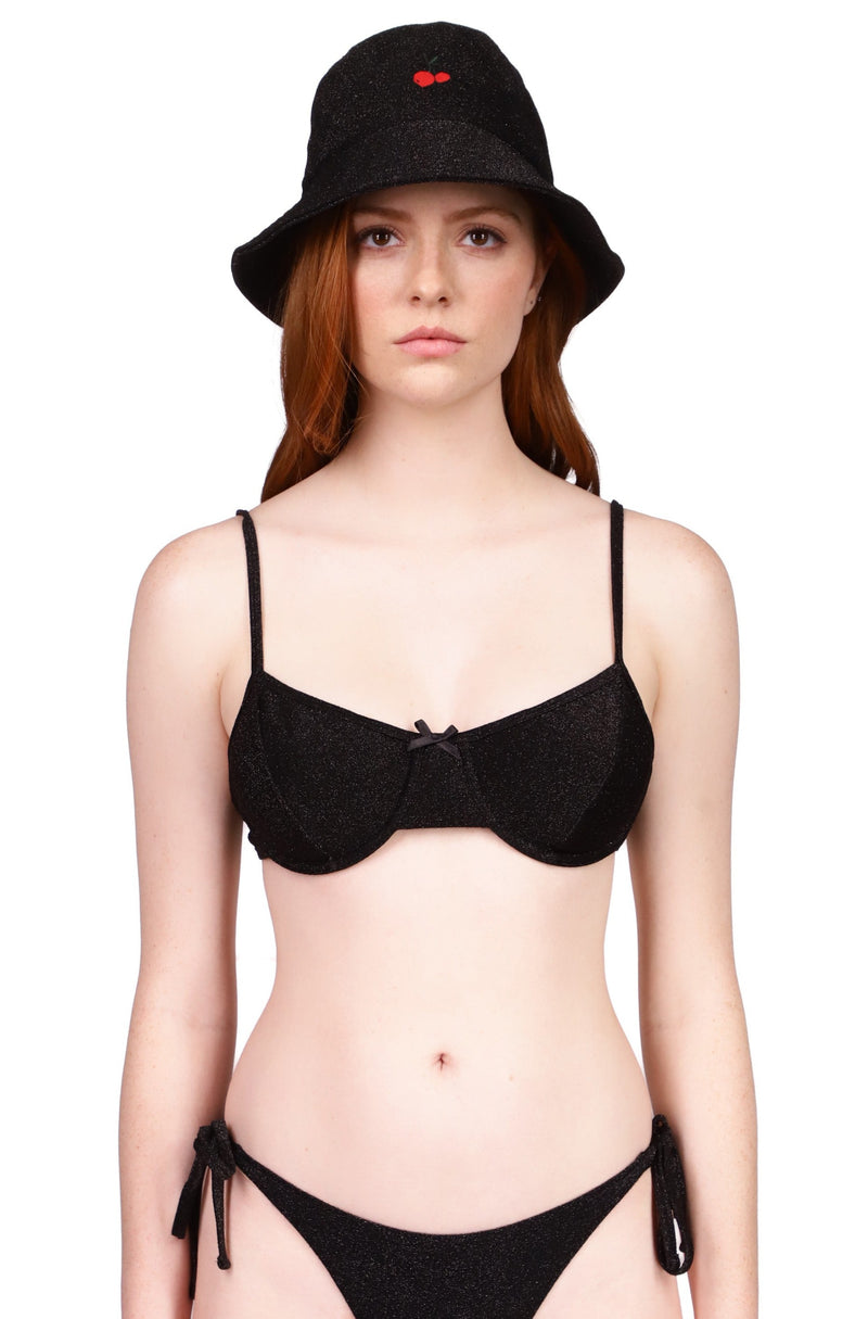 Bra Bikini Top Black Glitter HVN