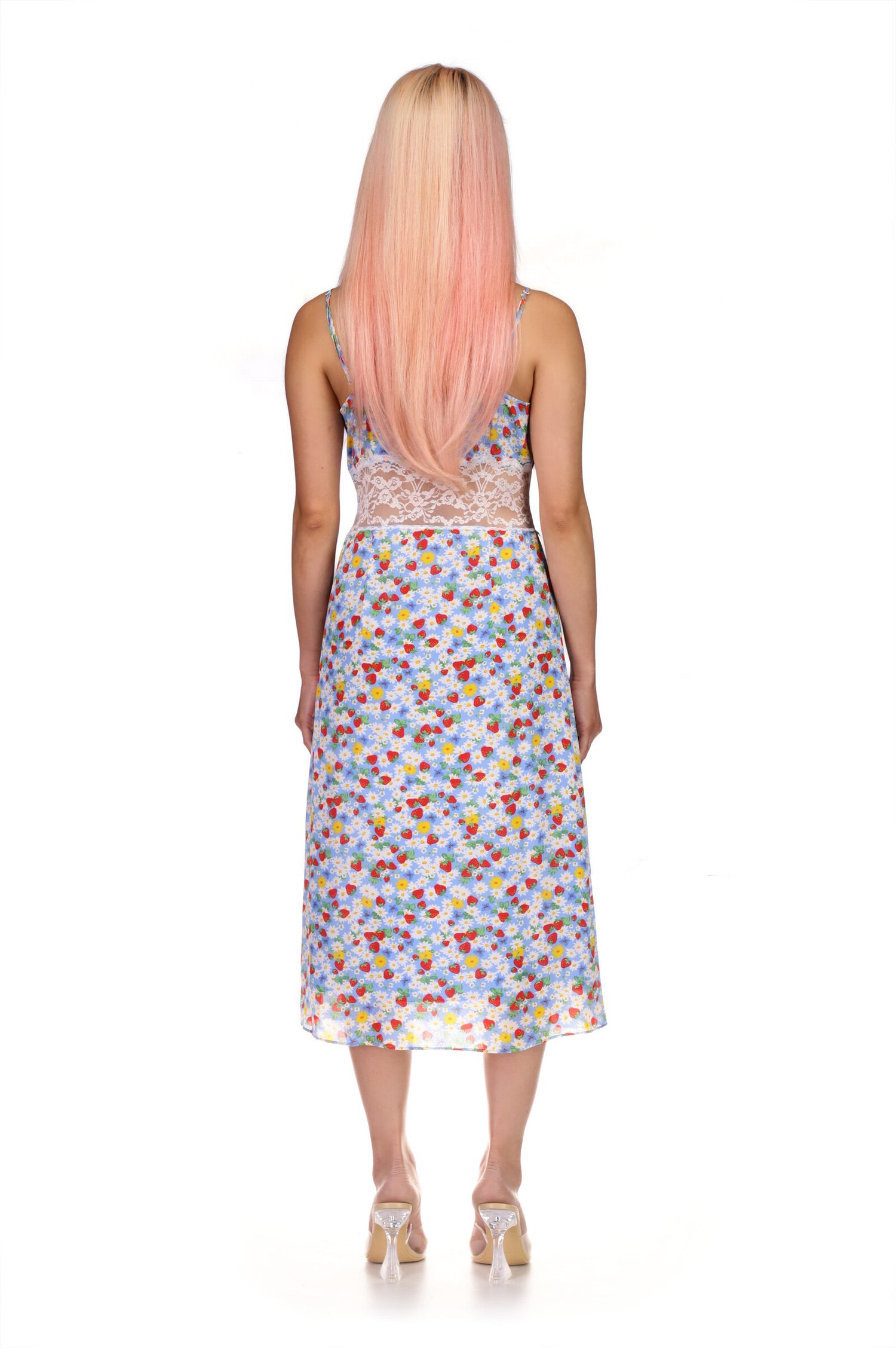 Chrissy Slip Dress w. Lace - Strawberry Daisy HVN Chrissy Slip Dress w. Lace - Strawberry Daisy HVN