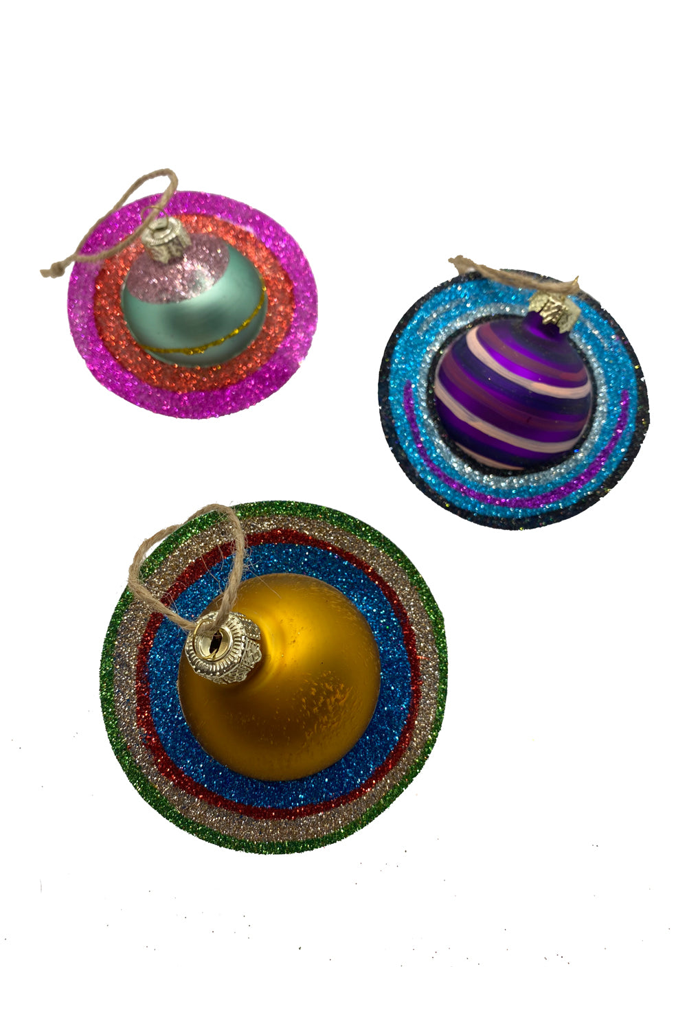 Saturn Ornaments - Set of 3